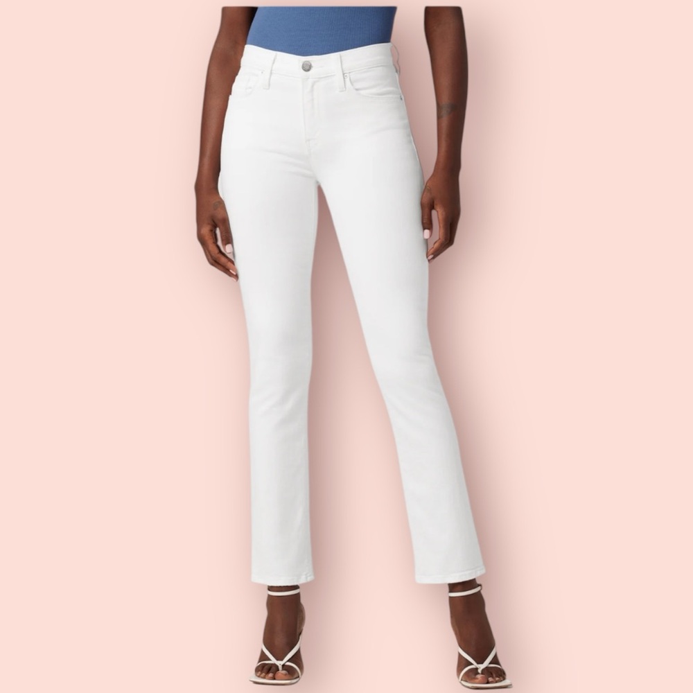 NWT Hudson Jeans Women's Nico Mid- Rise Straight Ankle White Jeans‎ Summer
